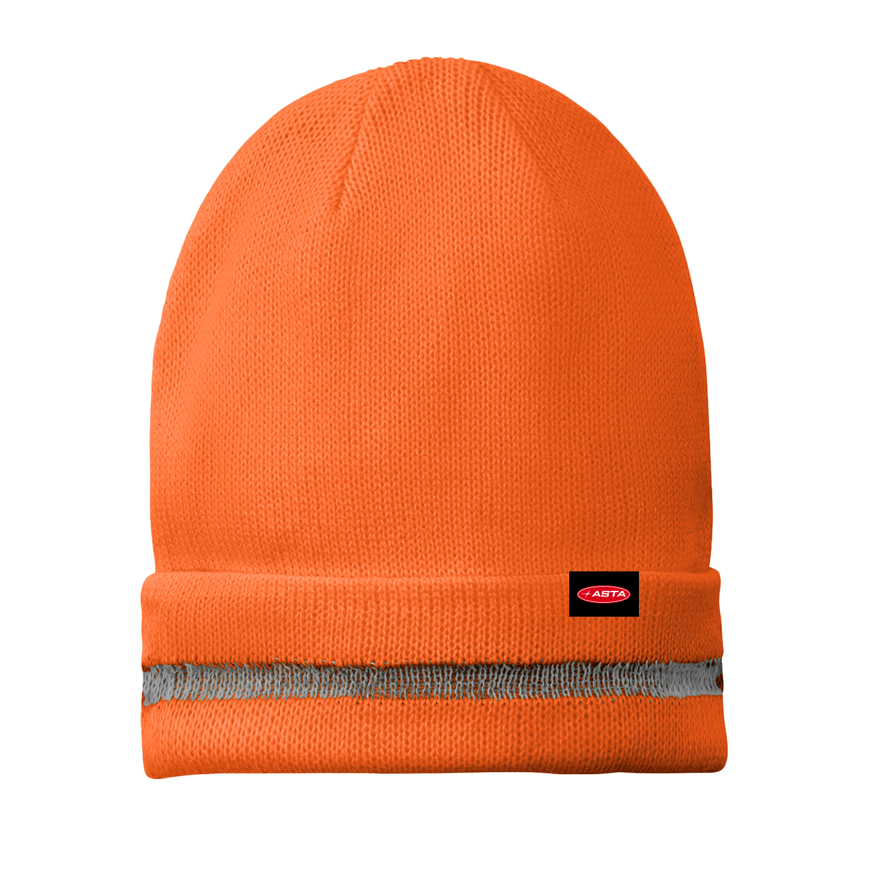 Automotive Service and Tire Alliance Night Out Enhanced Visibility Beanie with Reflective Stripe Safety Orange