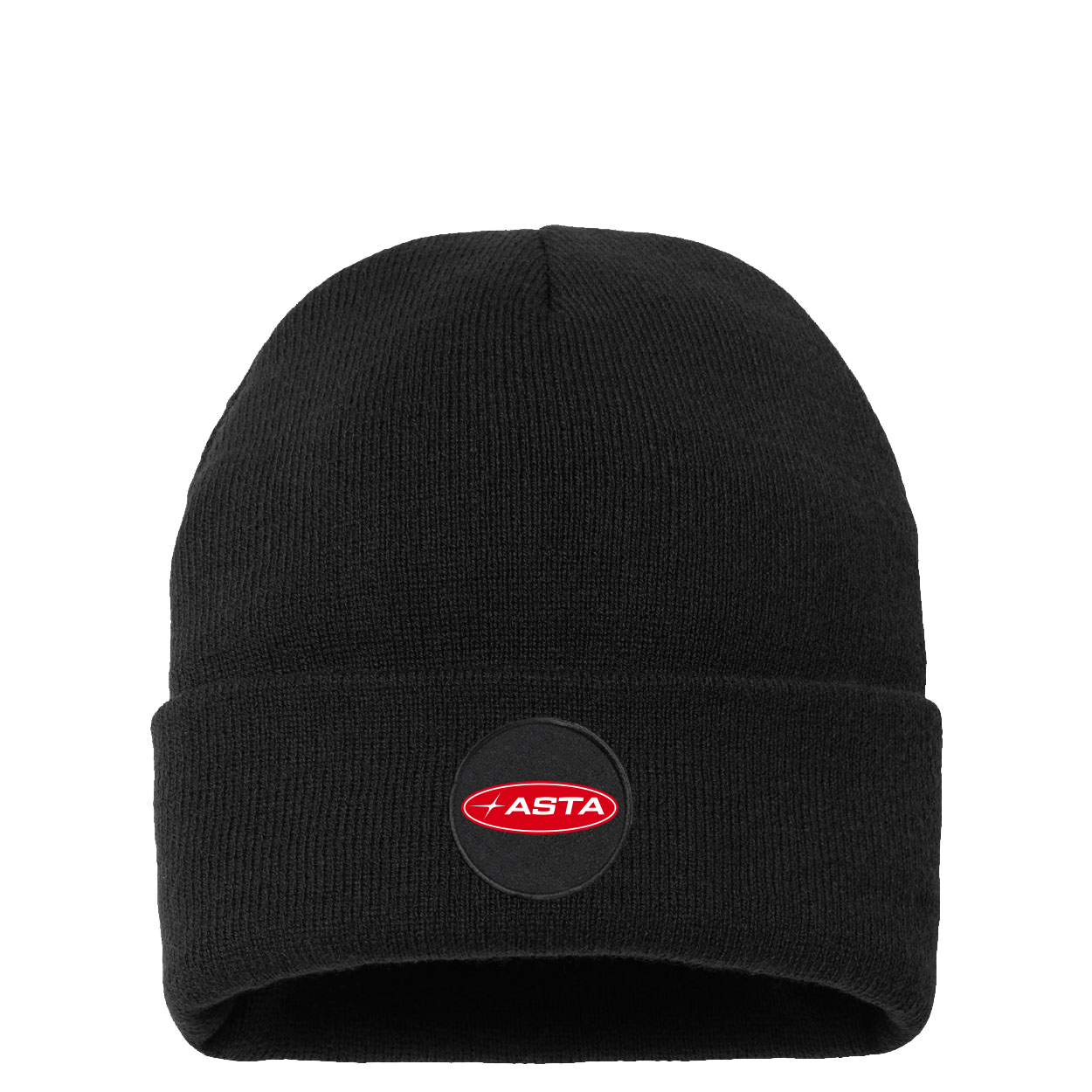 Automotive Service and Tire Alliance Classic Circle Patch Sherpa Lined Cuffed Beanie Black