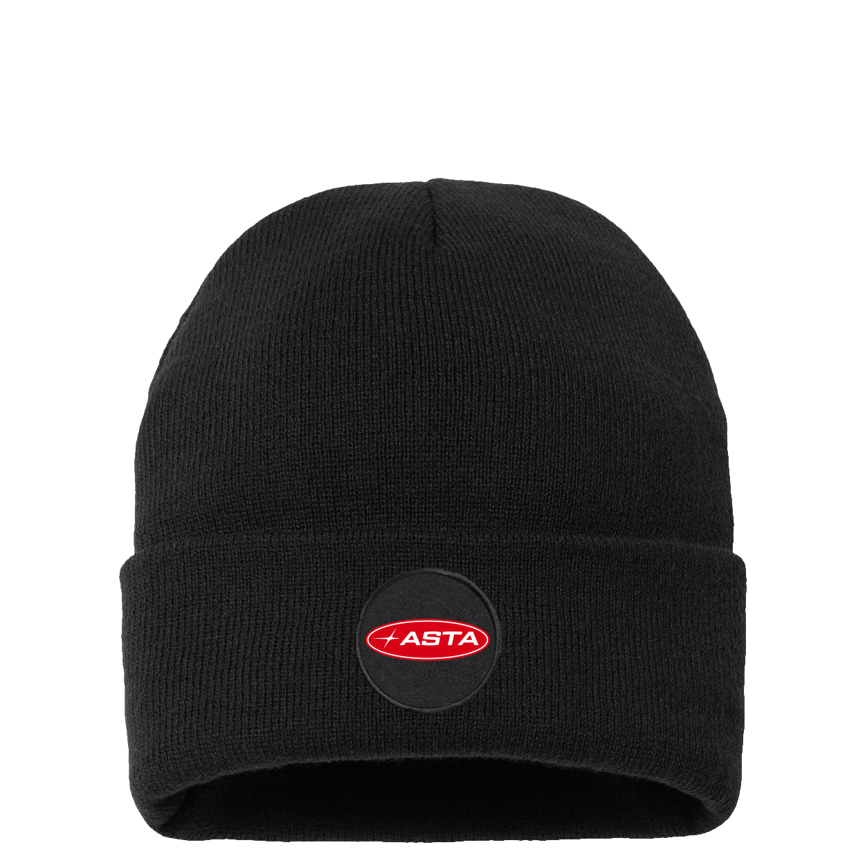 Automotive Service and Tire Alliance Classic Circle Patch Sherpa Lined Cuffed Beanie Black