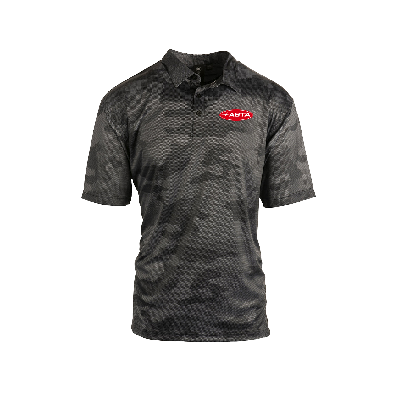 Automotive Service and Tire Alliance Night Out Golf Polo Black Camo Dotted