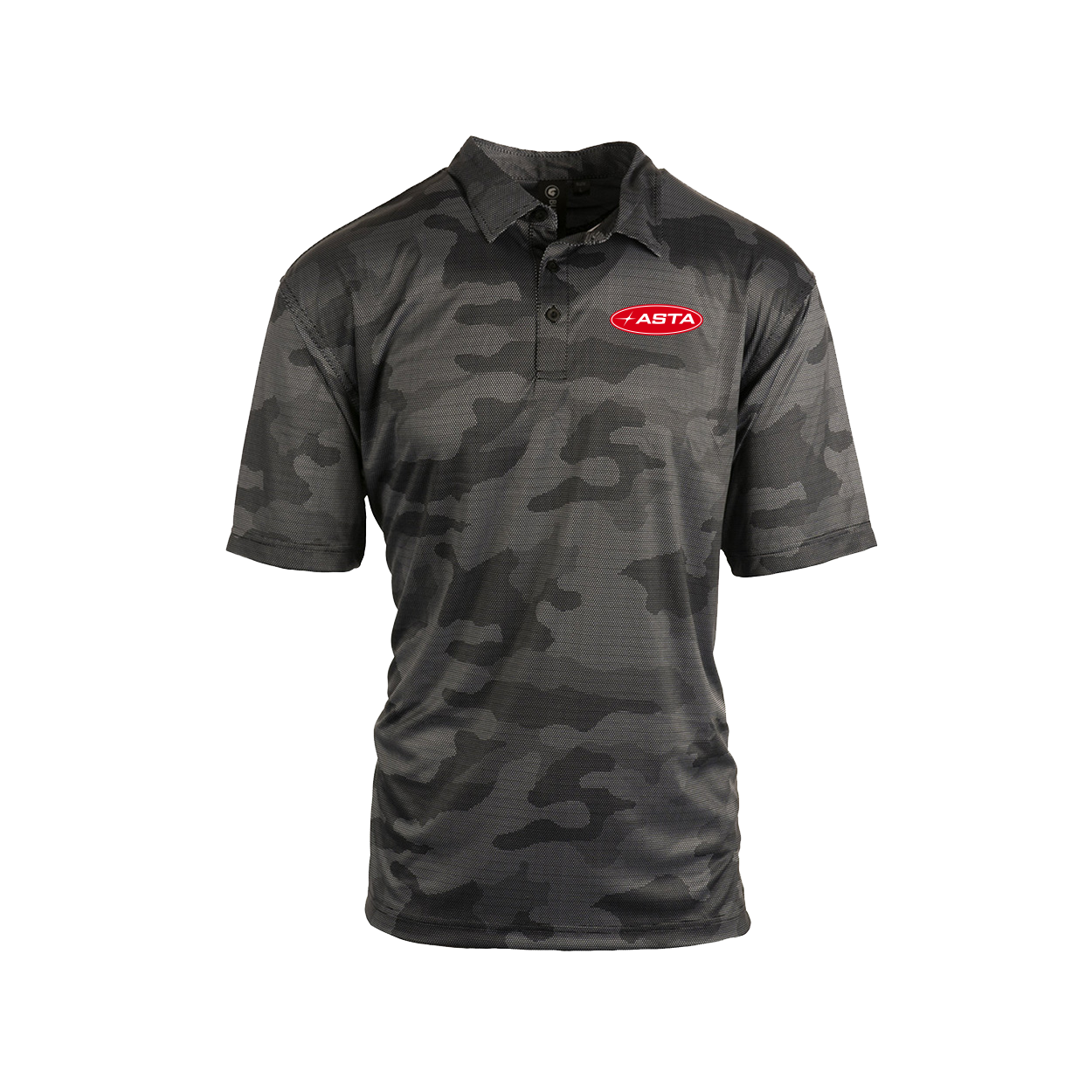 Automotive Service and Tire Alliance Night Out Golf Polo Black Camo Dotted