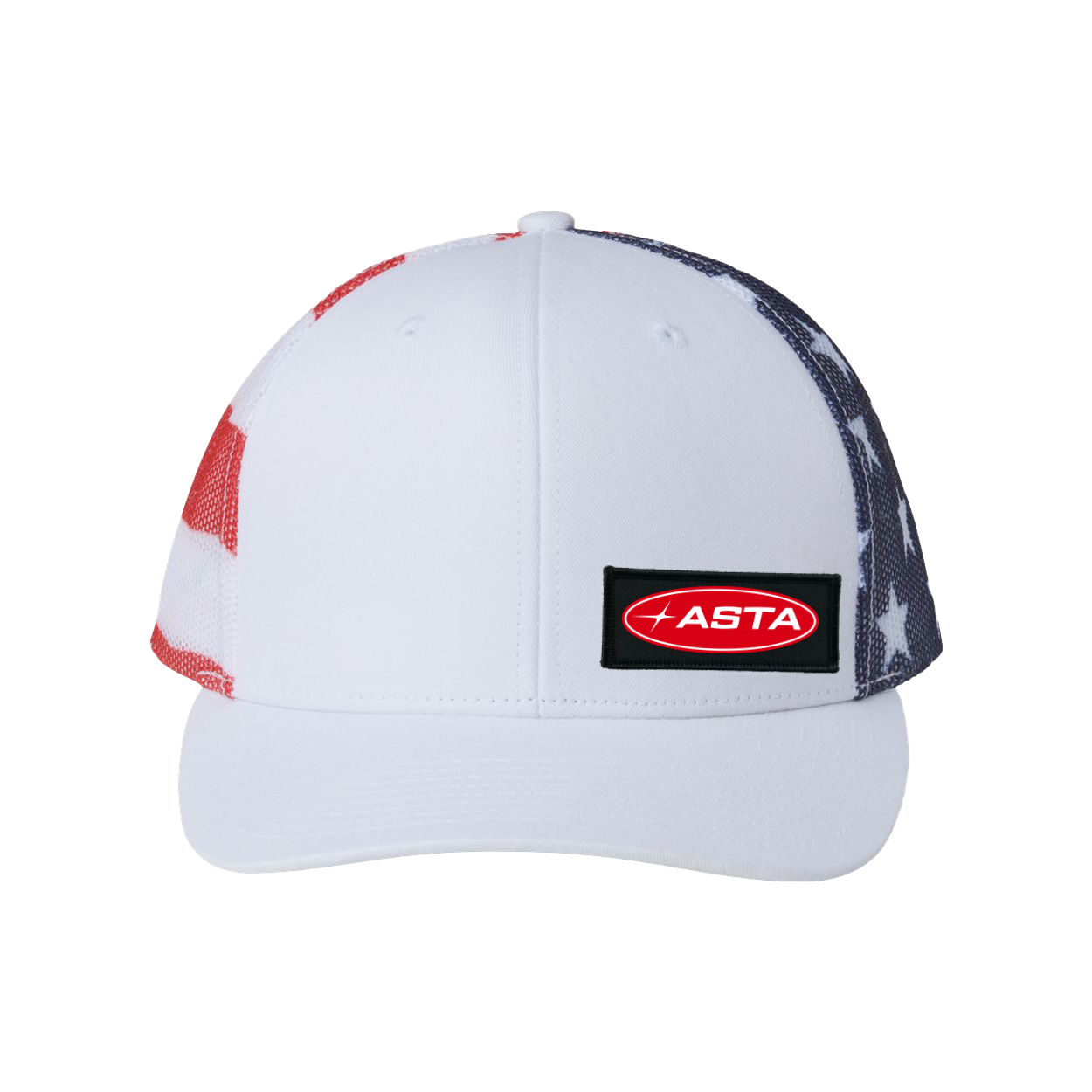 Automotive Service and Tire Alliance Night Out Woven Patch Kati Snapback Trucker Hat White/ USA Flag